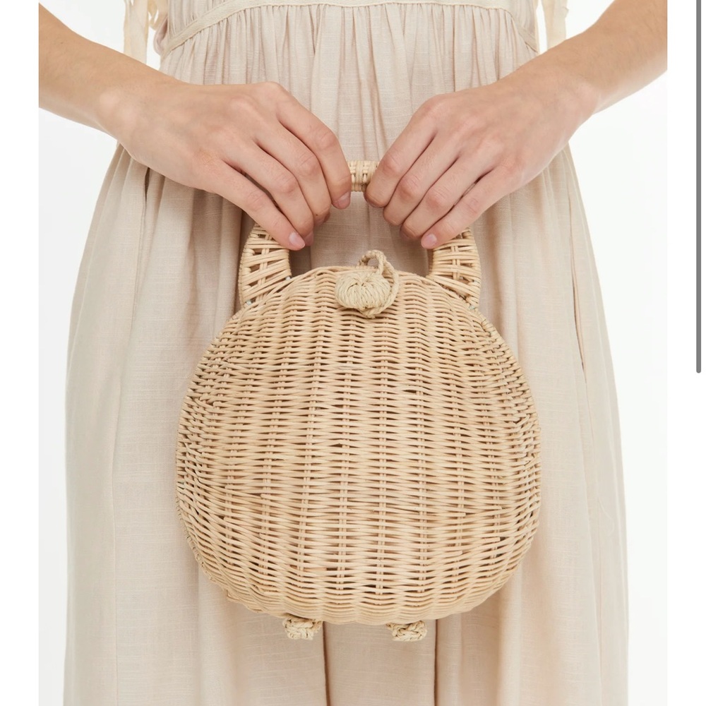 cult gaia Millie Rattan Bag